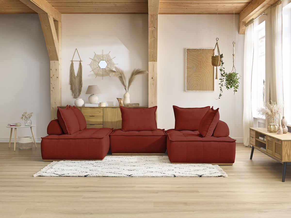 ELISA modulaire panoramabank met 3 eenpersoonsfauteuils en 1 tweepersoonsfauteuil