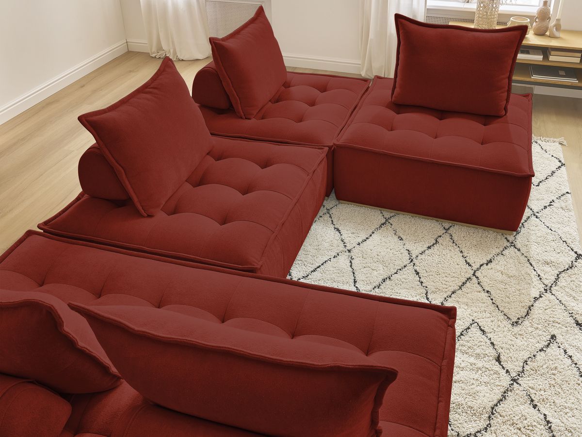 ELISA modulaire panoramabank met 3 eenpersoonsfauteuils en 1 tweepersoonsfauteuil