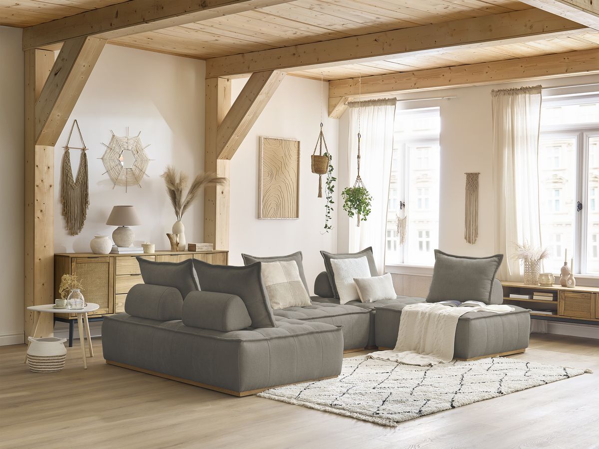 ELISA modulaire panoramabank met 3 eenpersoonsfauteuils en 1 tweepersoonsfauteuil