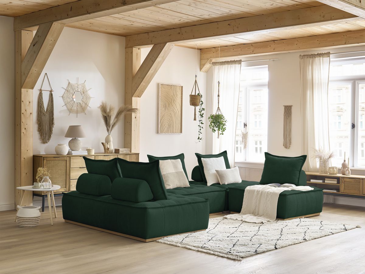 ELISA modulaire panoramabank met 3 eenpersoonsfauteuils en 1 tweepersoonsfauteuil