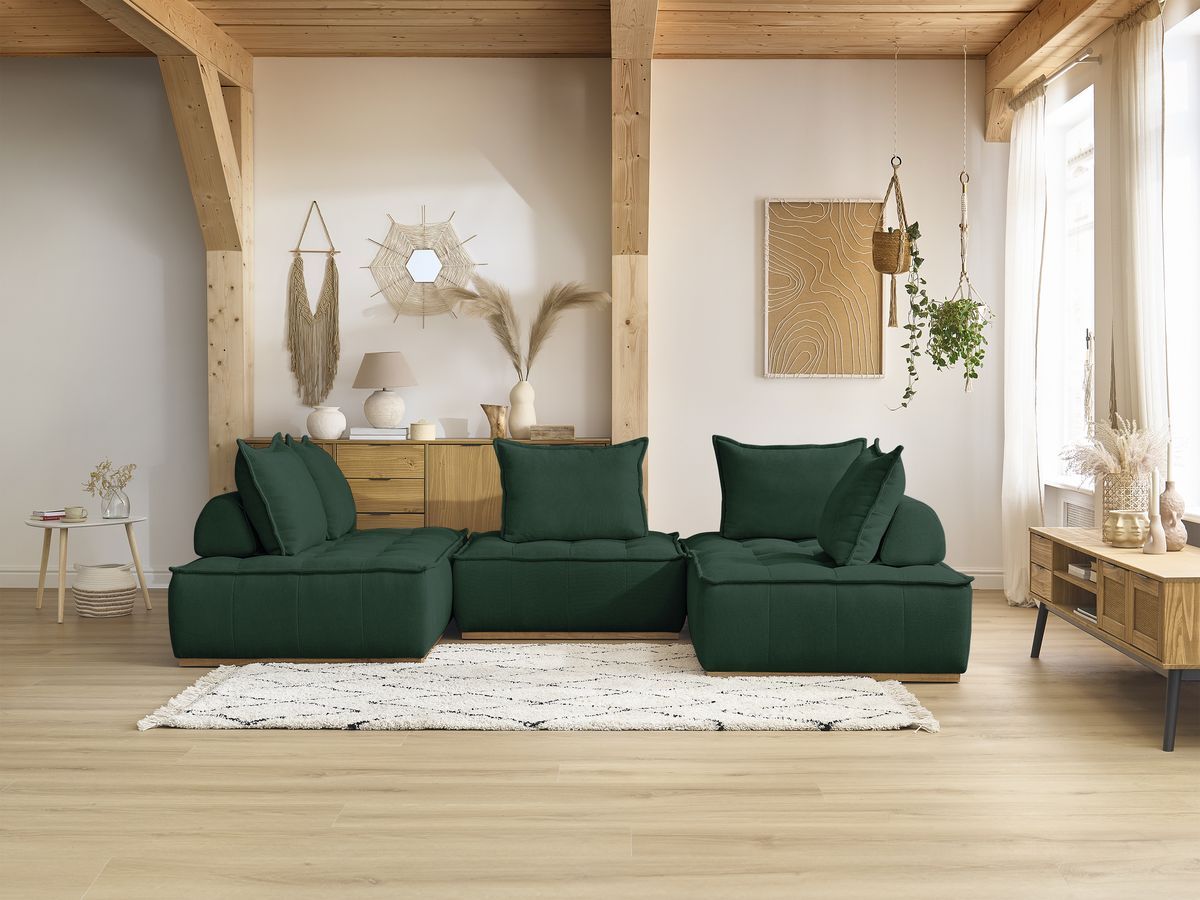 ELISA modulaire panoramabank met 3 eenpersoonsfauteuils en 1 tweepersoonsfauteuil