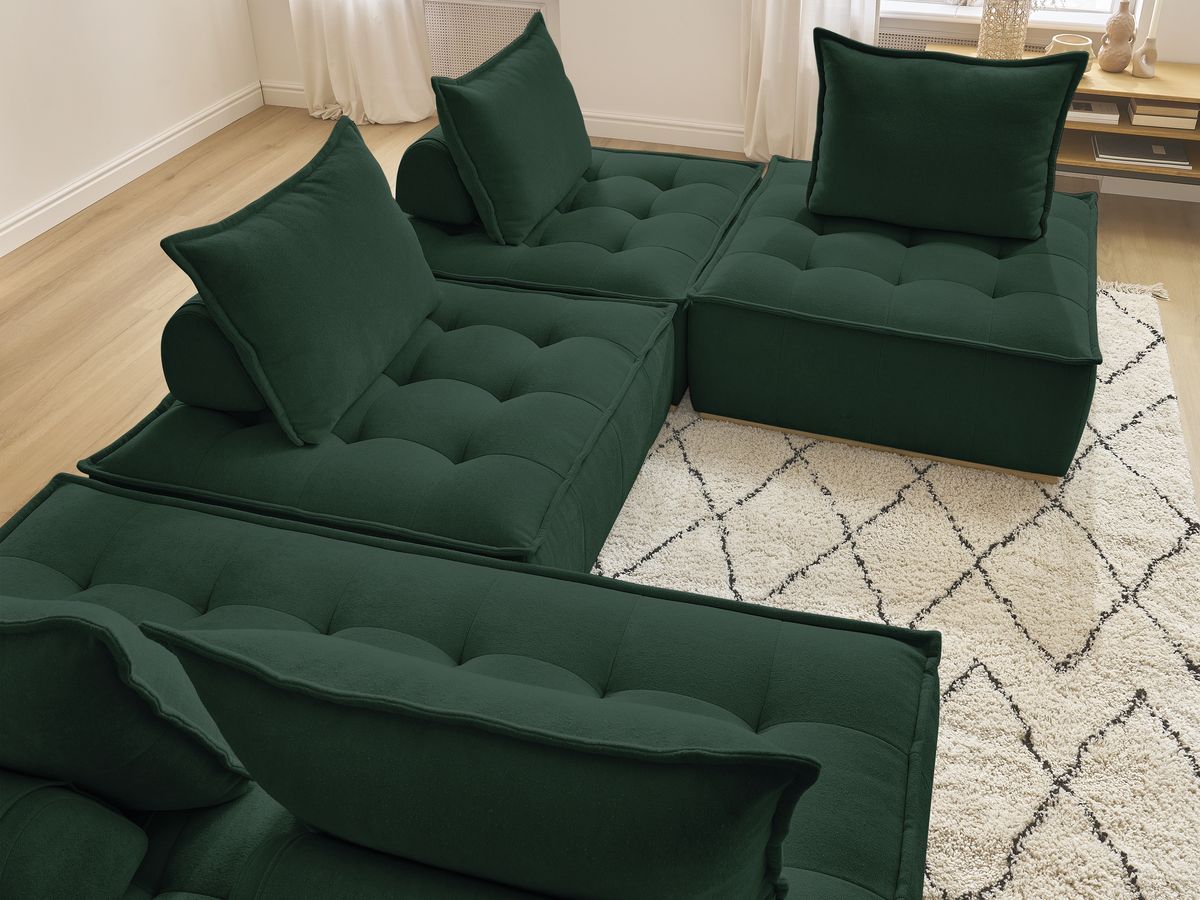ELISA modulaire panoramabank met 3 eenpersoonsfauteuils en 1 tweepersoonsfauteuil