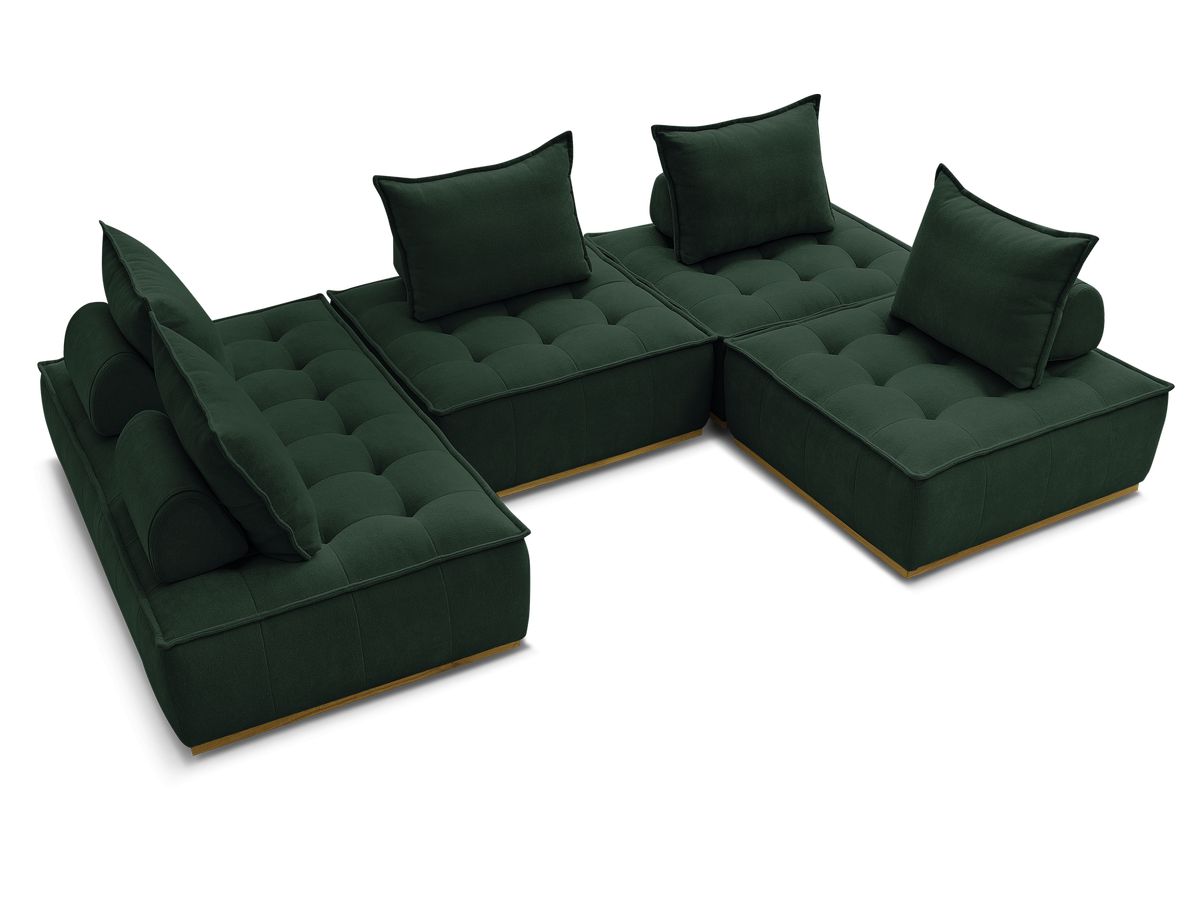 ELISA modulaire panoramabank met 3 eenpersoonsfauteuils en 1 tweepersoonsfauteuil