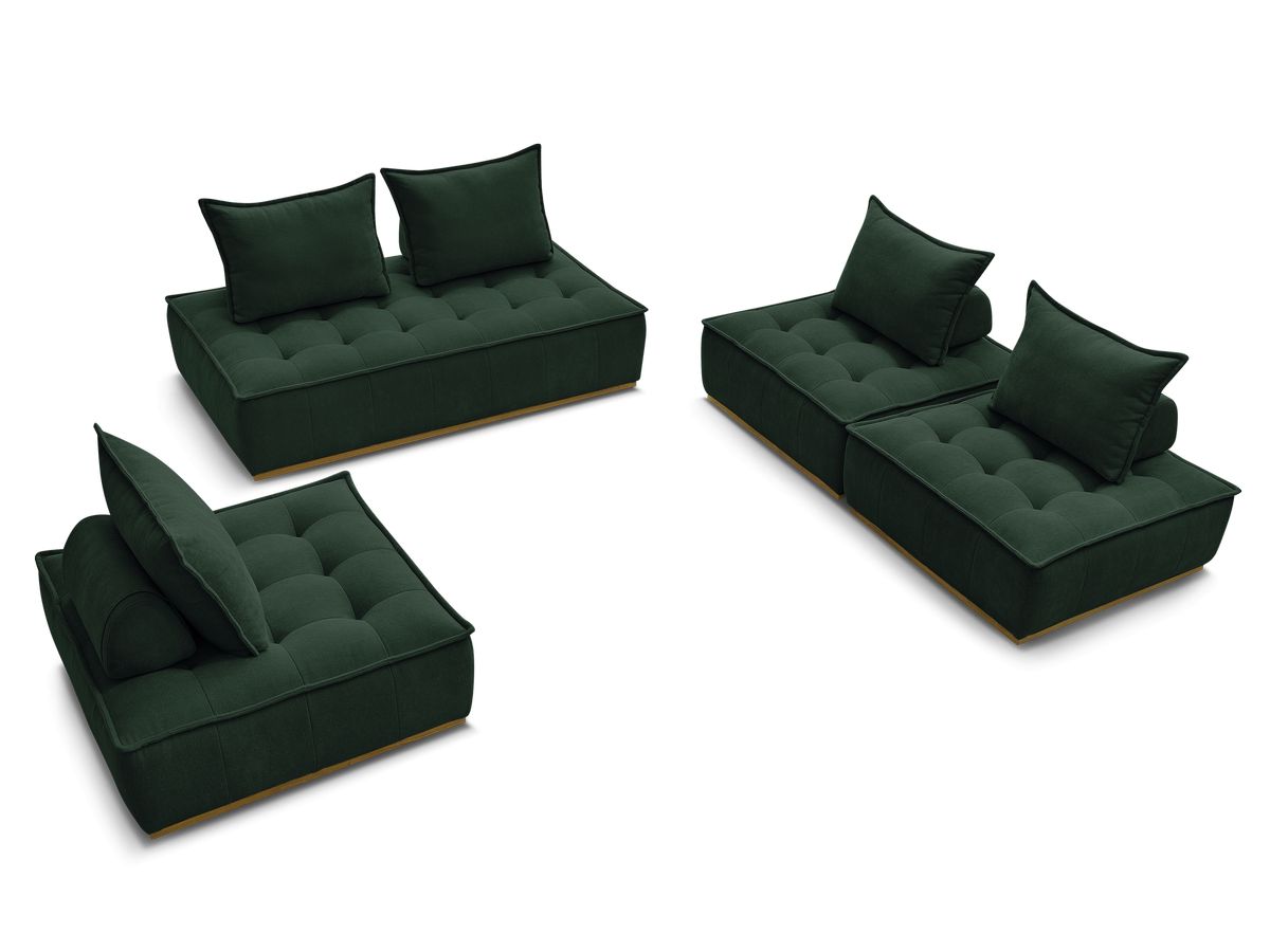 ELISA modulaire panoramabank met 3 eenpersoonsfauteuils en 1 tweepersoonsfauteuil
