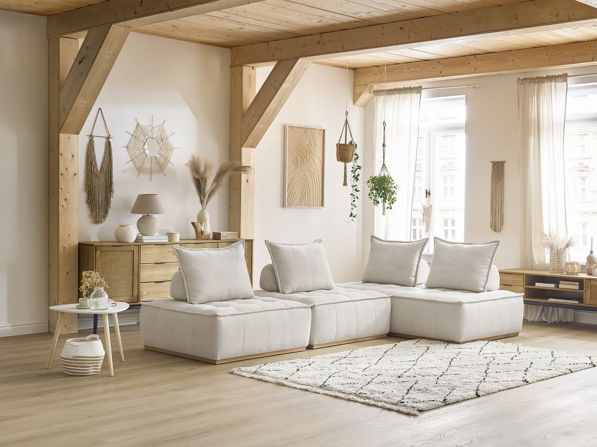 Canapé d'angle modulable ELISA blanc — vue 5