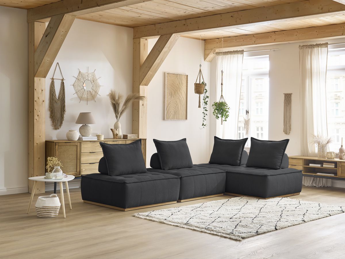 Canapé d'angle modulable ELISA gris foncé — vue 5