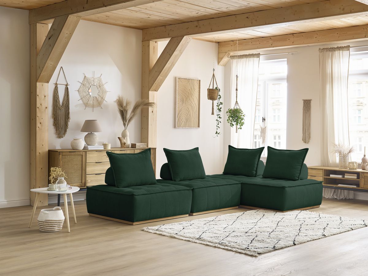 Canapé d'angle modulable ELISA vert — vue 5