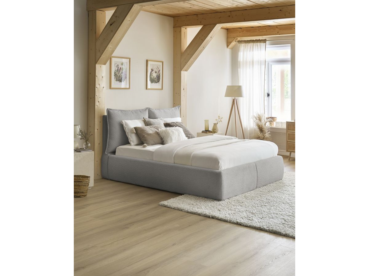 Canapé d'angle fixe EVEREST tissu chiné - Orange - Angle droit - 10 coussins