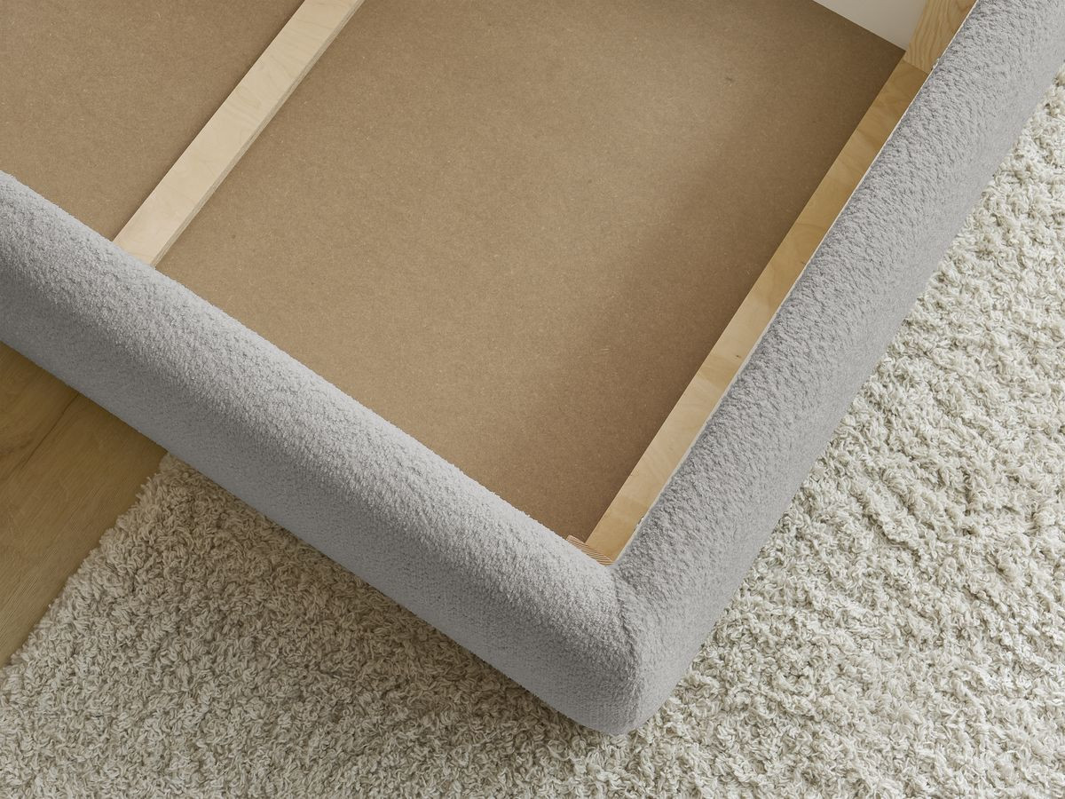 Canapé d'angle fixe EVEREST tissu chiné - Orange - Angle droit - 10 coussins