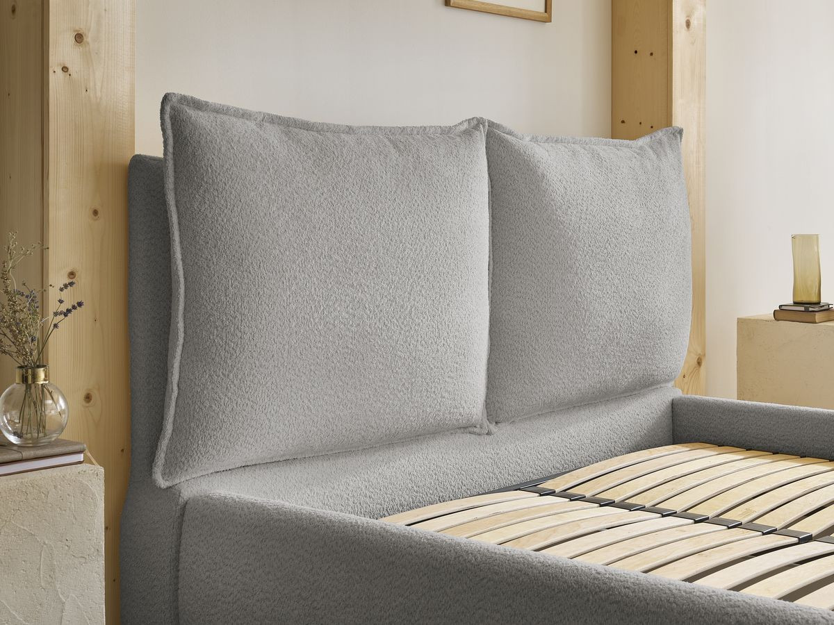 Canapé d'angle fixe EVEREST tissu chiné - Orange - Angle droit - 10 coussins