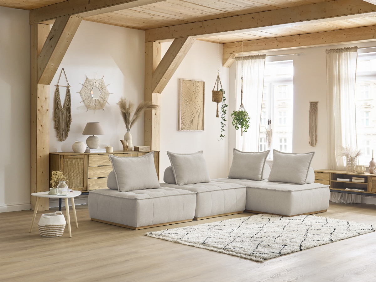 Canapé d'angle modulable ELISA beige — vue 5