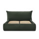 Lit coffre JADE avec tête de lit effet oreiller gros côtelé doux