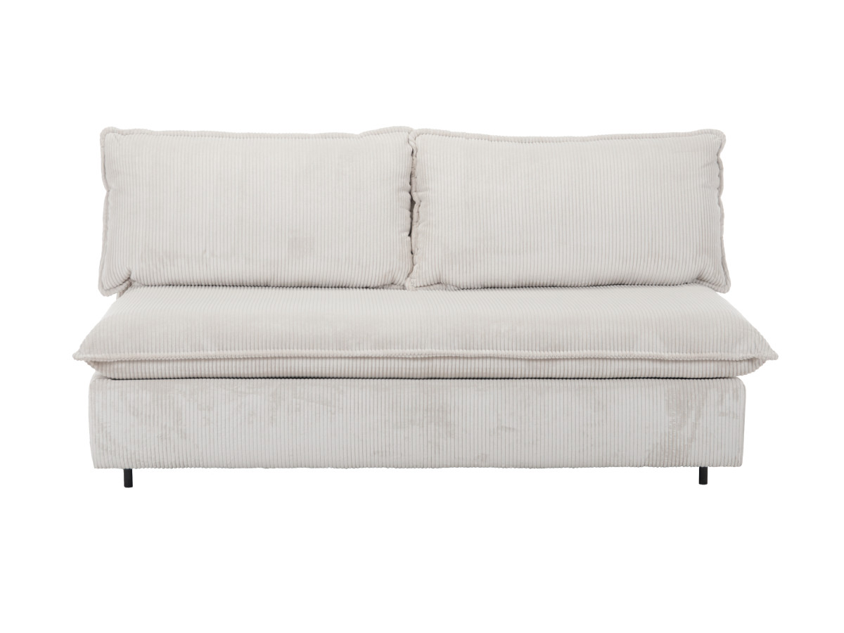 Canapé droit convertible ISADORA velours côtelé beige — vue 6