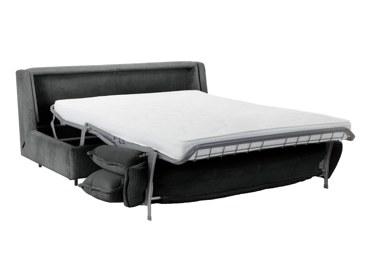 Rozkładana sofa prosta z systemem szybkiego rozkładania ISADORA sztruks