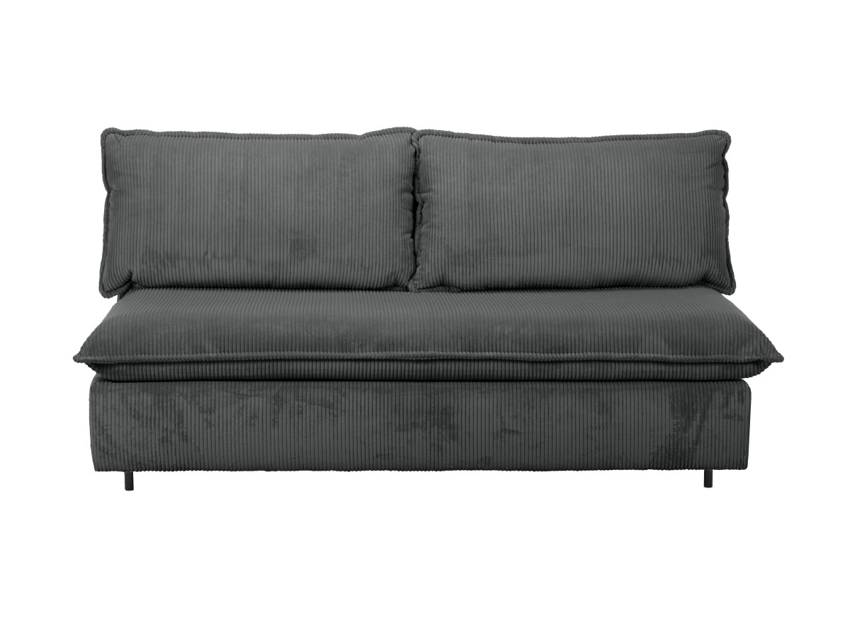 Canapé droit convertible ISADORA velours côtelé gris foncé — vue 6