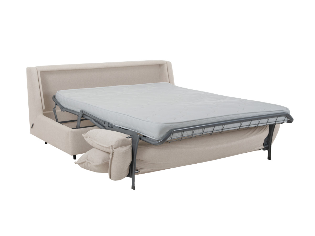 Rozkładana sofa prosta z systemem szybkiego rozkładania ISADORA tkanina melanżowa