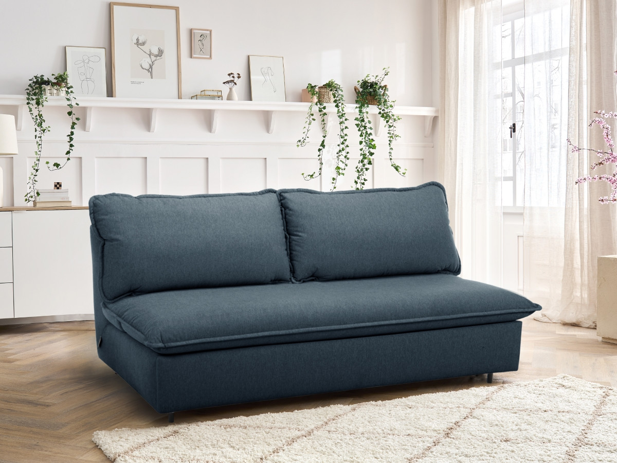 Rozkładana sofa prosta z systemem szybkiego rozkładania ISADORA tkanina melanżowa