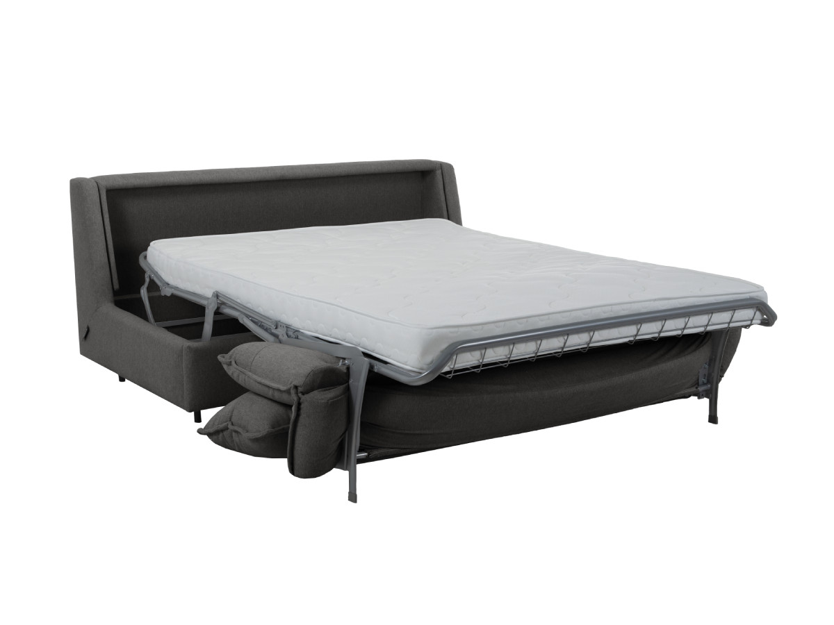 Rozkładana sofa prosta z systemem szybkiego rozkładania ISADORA tkanina melanżowa