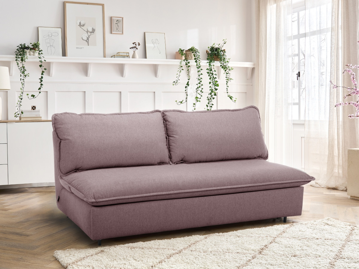 Rozkładana sofa prosta z systemem szybkiego rozkładania ISADORA tkanina melanżowa