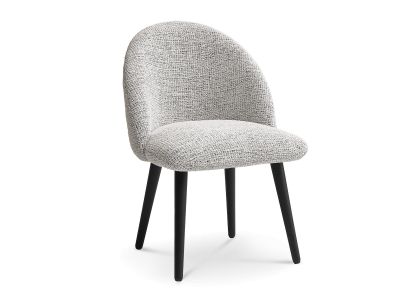 Chaise LALIE tissu chiné et pieds scandinaves noirs