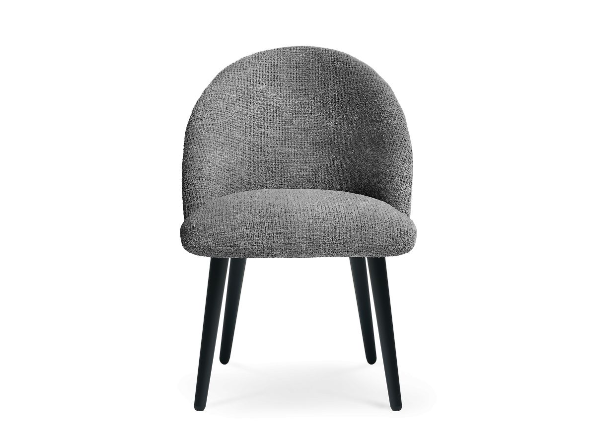 Chaise LALIE tissu chiné et pieds scandinaves noirs