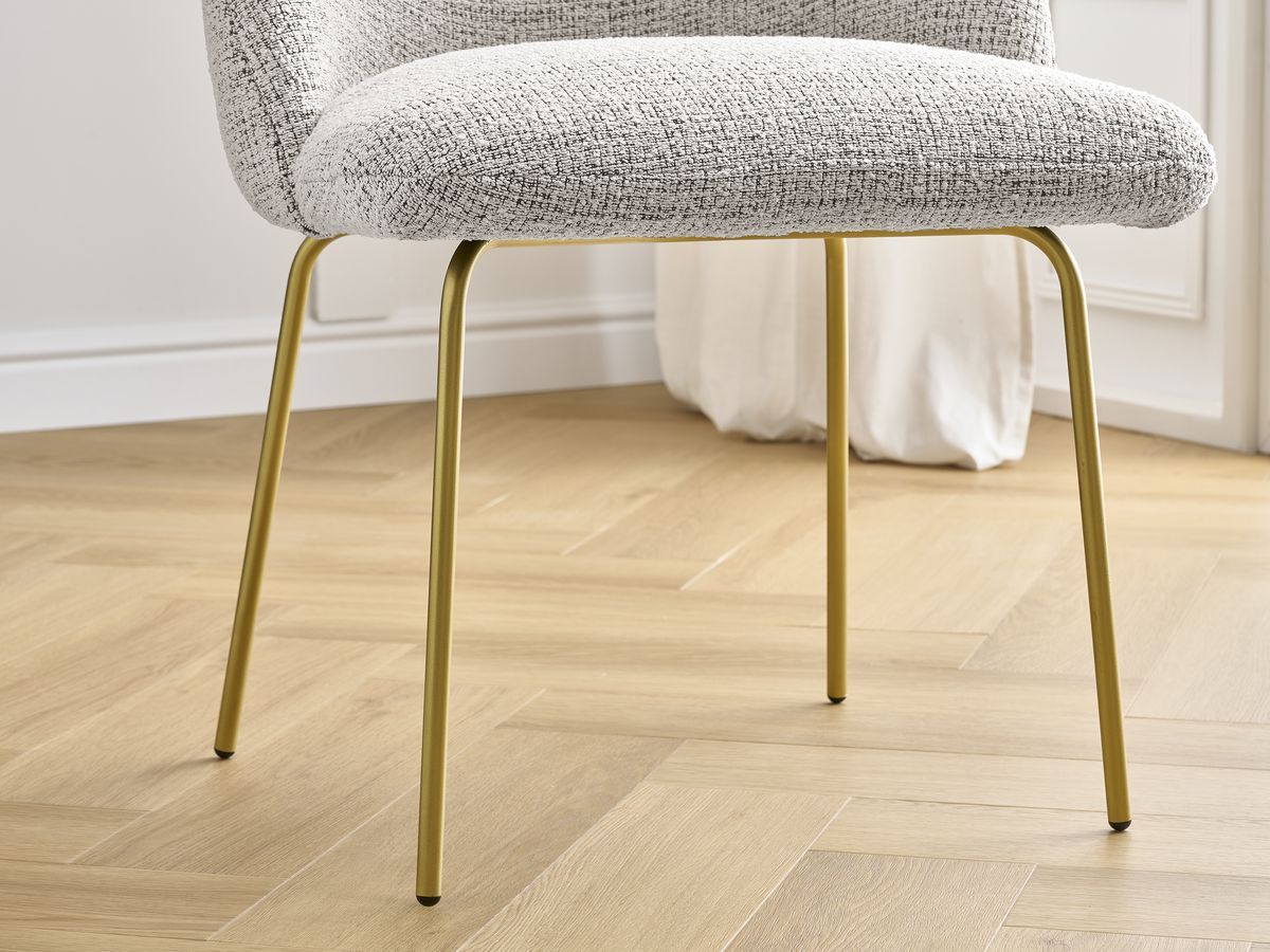 Canapé d'angle fixe EVEREST tissu chiné - Orange - Angle droit - 10 coussins