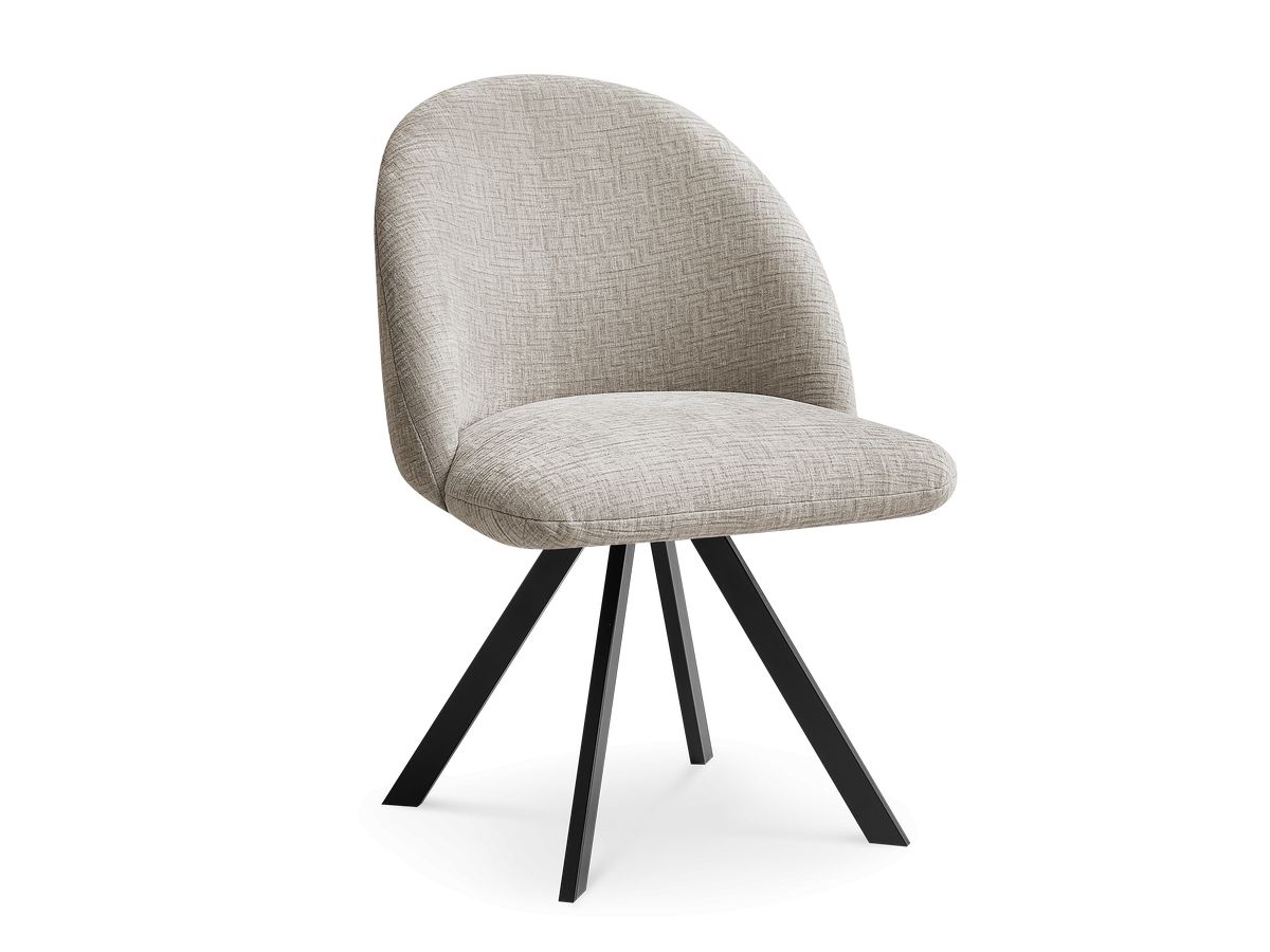 Chaise LALIE tissu texturé et pieds étoile