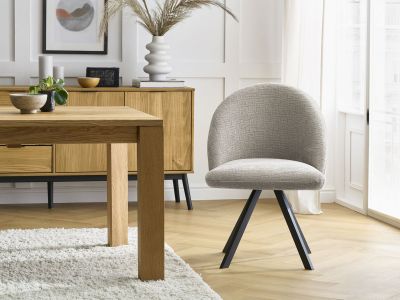 Chaise LALIE tissu texturé et pieds étoile