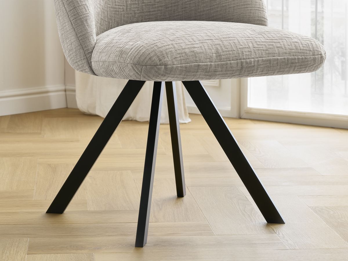 Chaise LALIE tissu texturé et pieds étoile