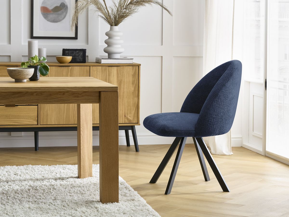 Chaise LALIE texturé et pieds étoile bleu foncé — vue 5