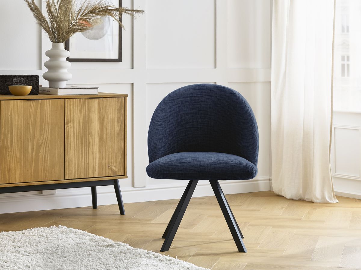 Chaise LALIE tissu texturé et pieds étoile