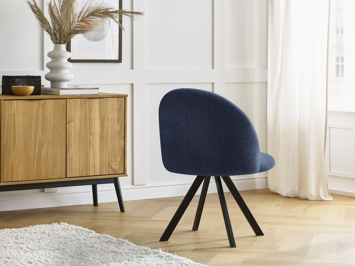 Chaise LALIE tissu texturé et pieds étoile