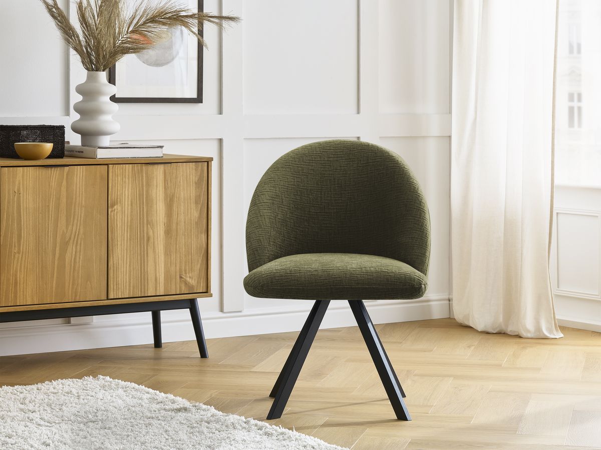 Chaise LALIE tissu texturé et pieds étoile