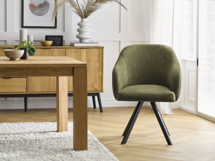 Chaise SOPHIE tissu texturé et pieds étoile