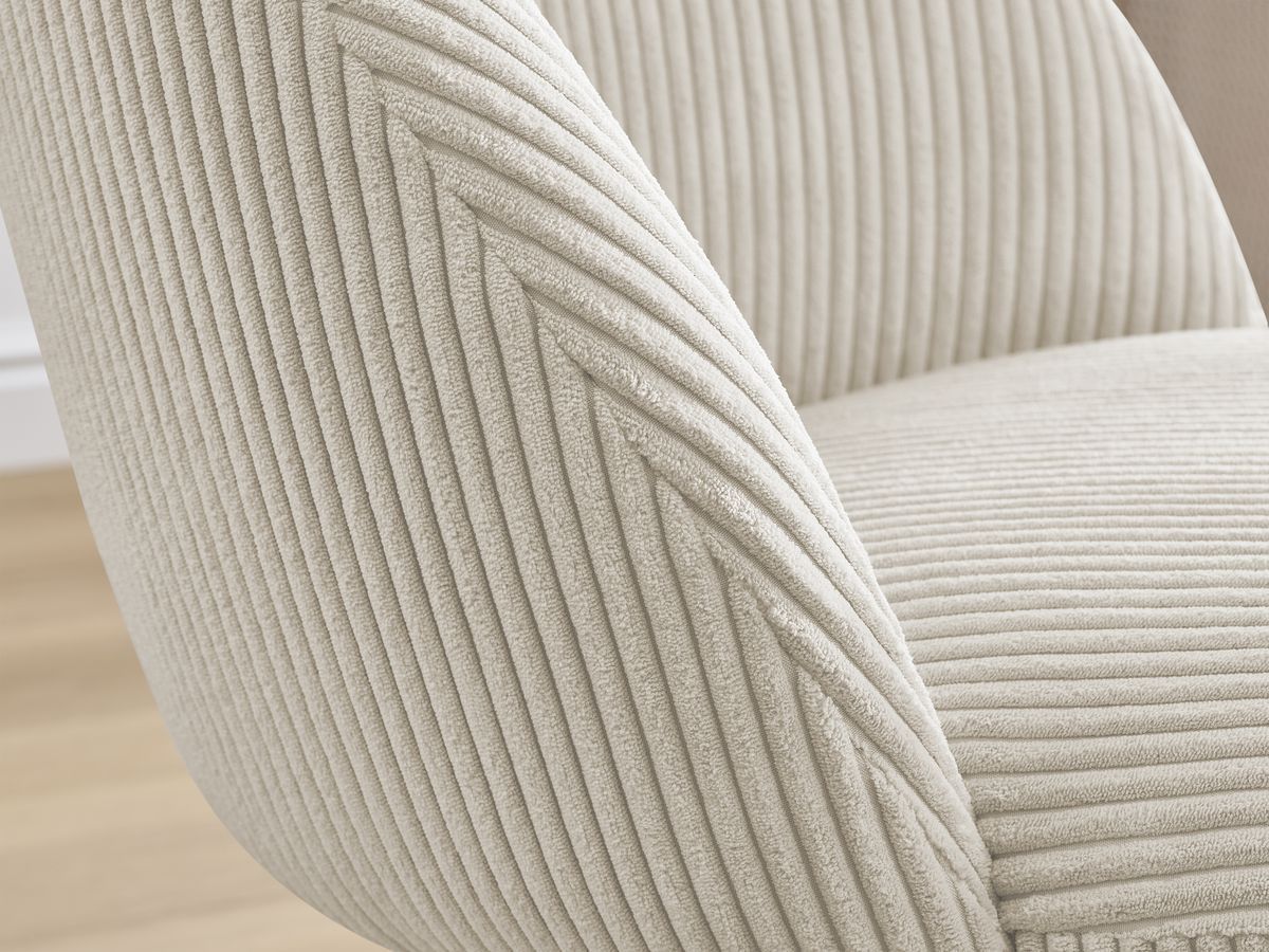 Set LALIE-stoelen in corduroystof en zwarte metalen poten