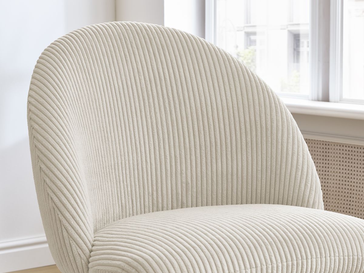 Set LALIE-stoelen in corduroystof en zwarte metalen poten
