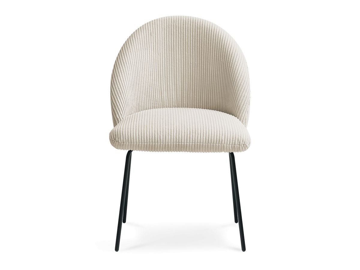 Set LALIE-stoelen in corduroystof en zwarte metalen poten