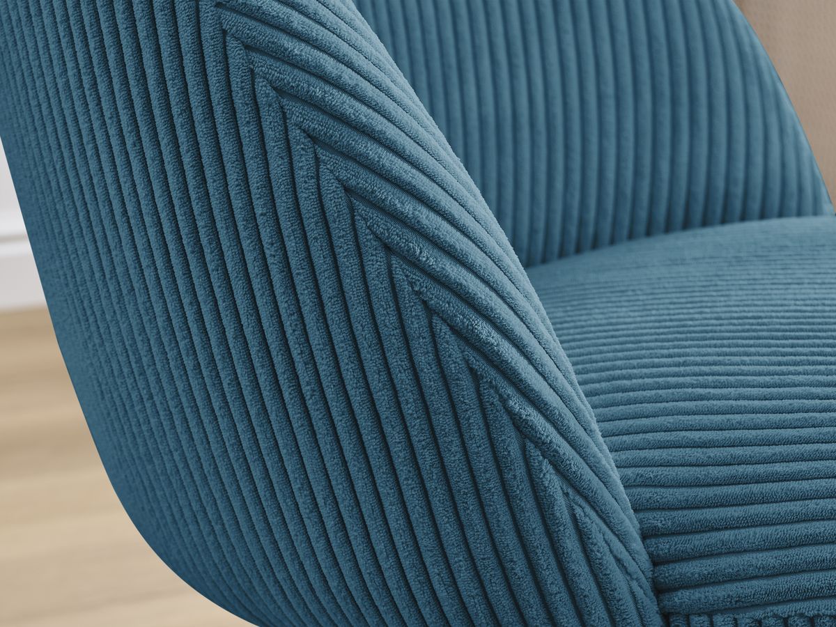 Set LALIE-stoelen in corduroystof en zwarte metalen poten