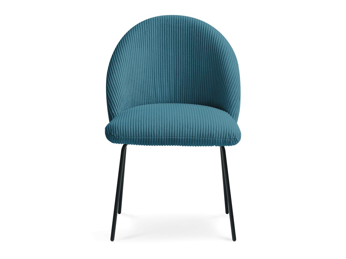 Set LALIE-stoelen in corduroystof en zwarte metalen poten