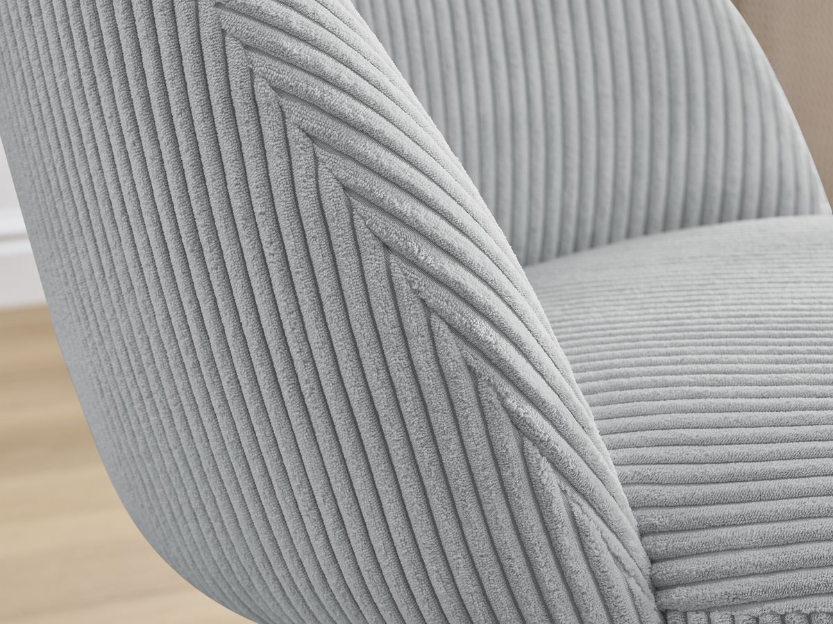 Set LALIE-stoelen in corduroystof en zwarte metalen poten