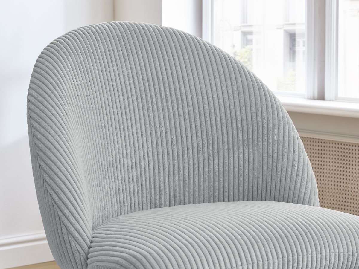 Set LALIE-stoelen in corduroystof en zwarte metalen poten