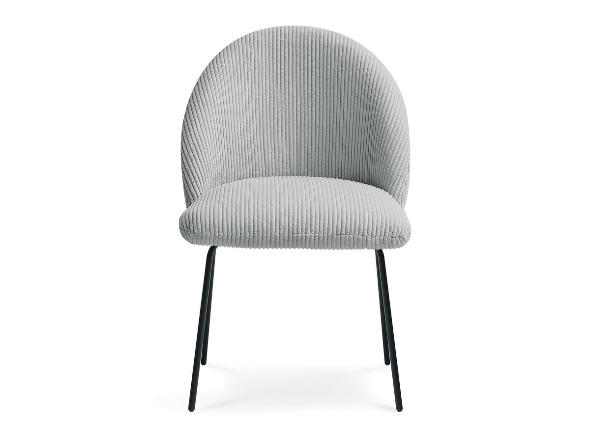 Set LALIE-stoelen in corduroystof en zwarte metalen poten