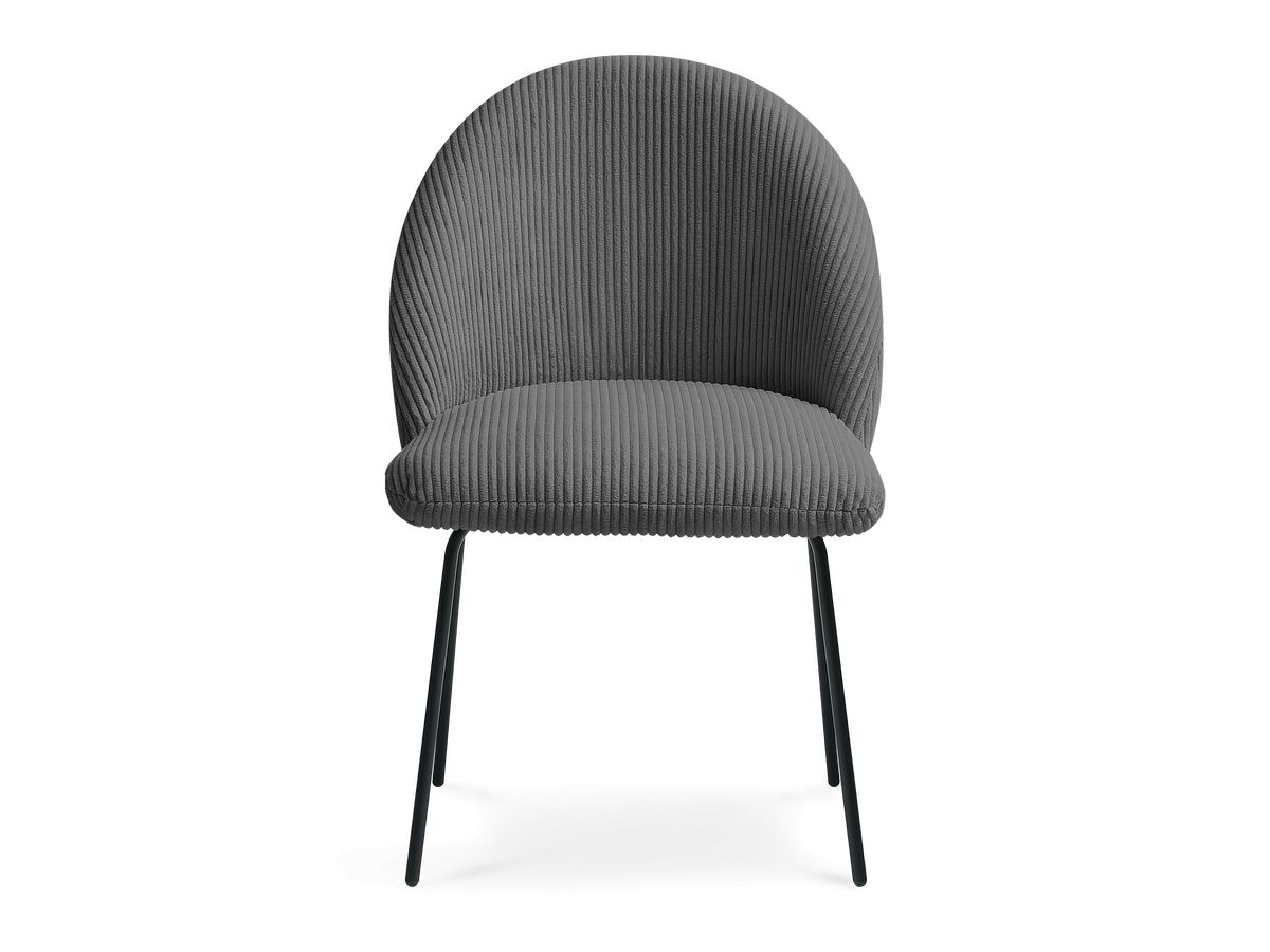 Set LALIE-stoelen in corduroystof en zwarte metalen poten