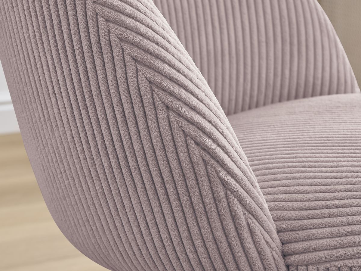 Lot de chaises LALIE tissu velours côtelé et pieds métal noir