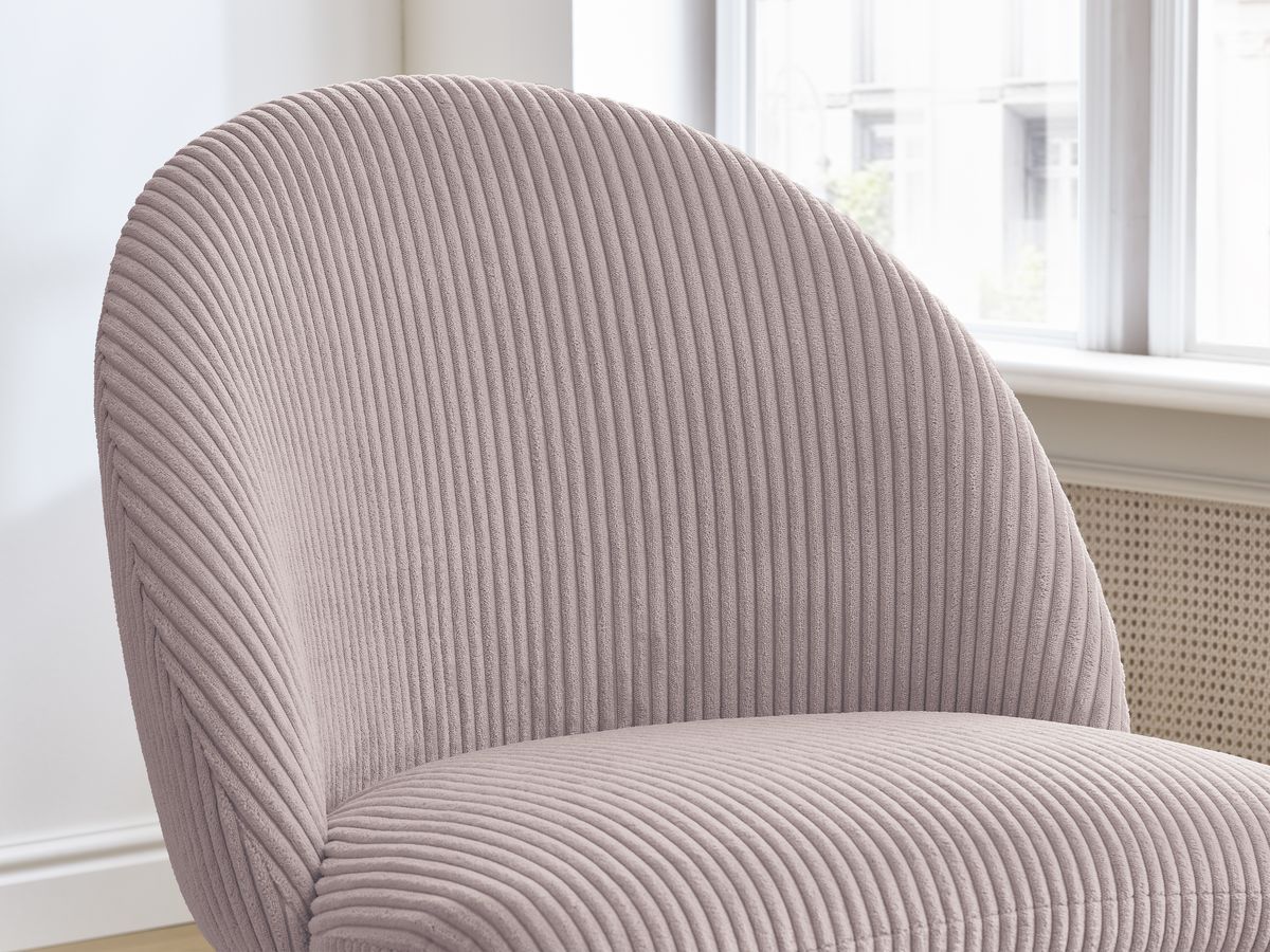 Set LALIE-stoelen in corduroystof en zwarte metalen poten