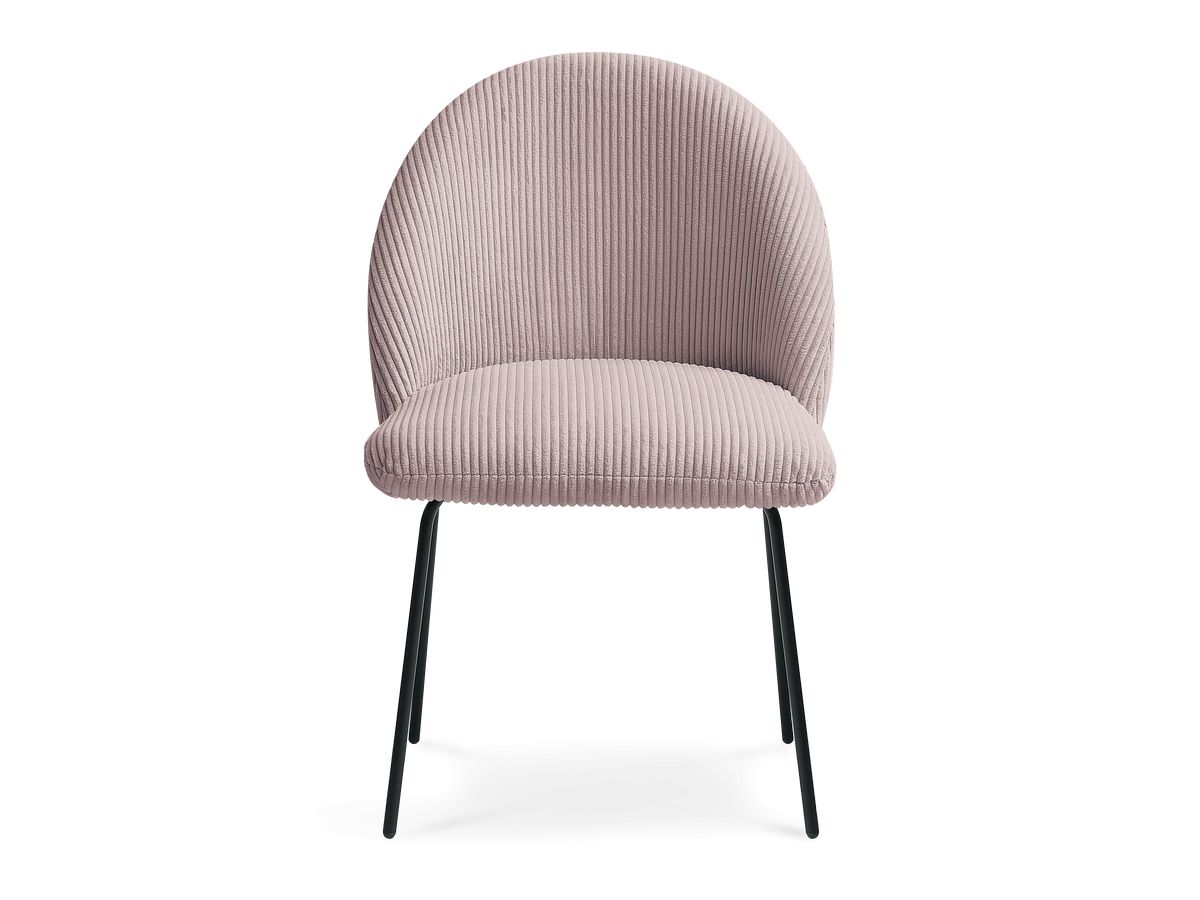 Lot de chaises LALIE tissu velours côtelé et pieds métal noir