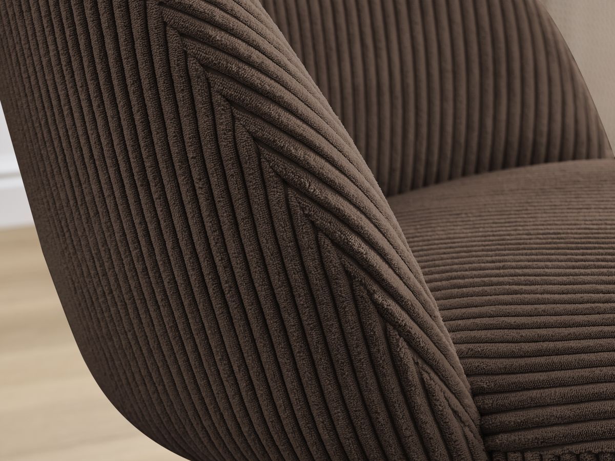 Set LALIE-stoelen in corduroystof en zwarte metalen poten