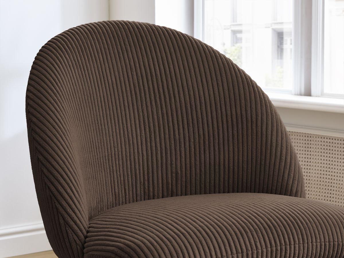 Set LALIE-stoelen in corduroystof en zwarte metalen poten