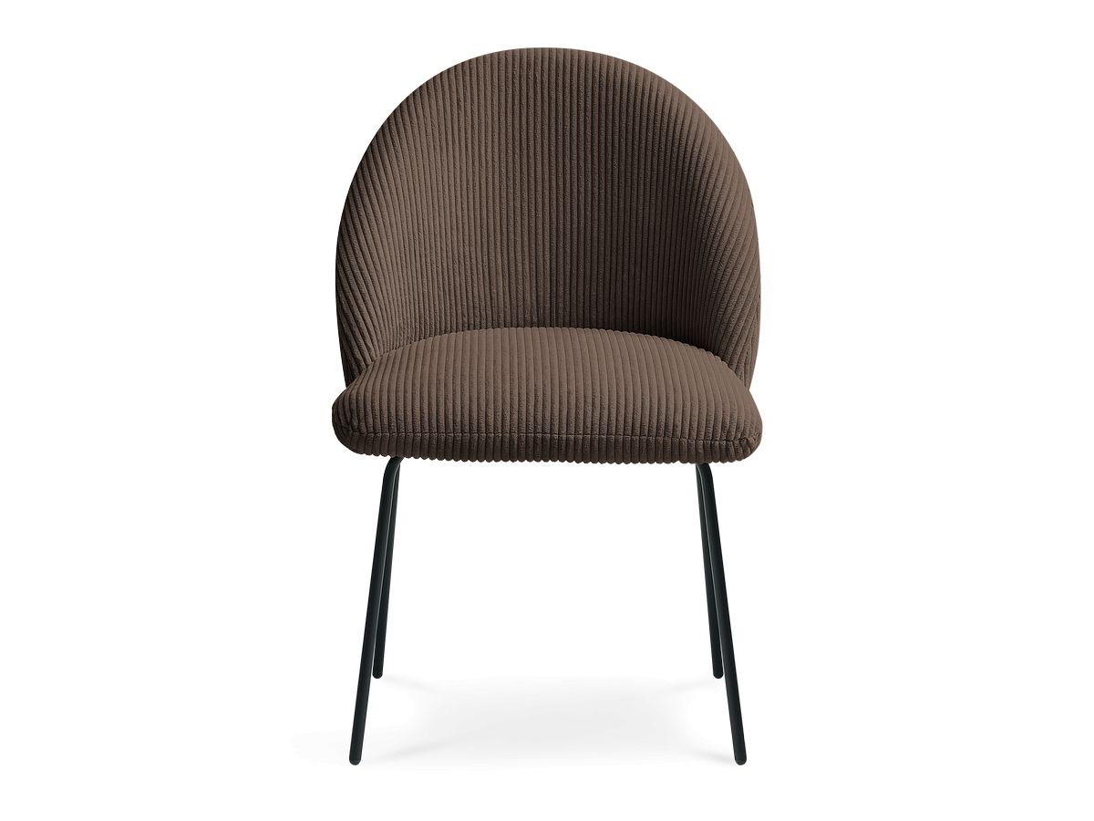 Set LALIE-stoelen in corduroystof en zwarte metalen poten