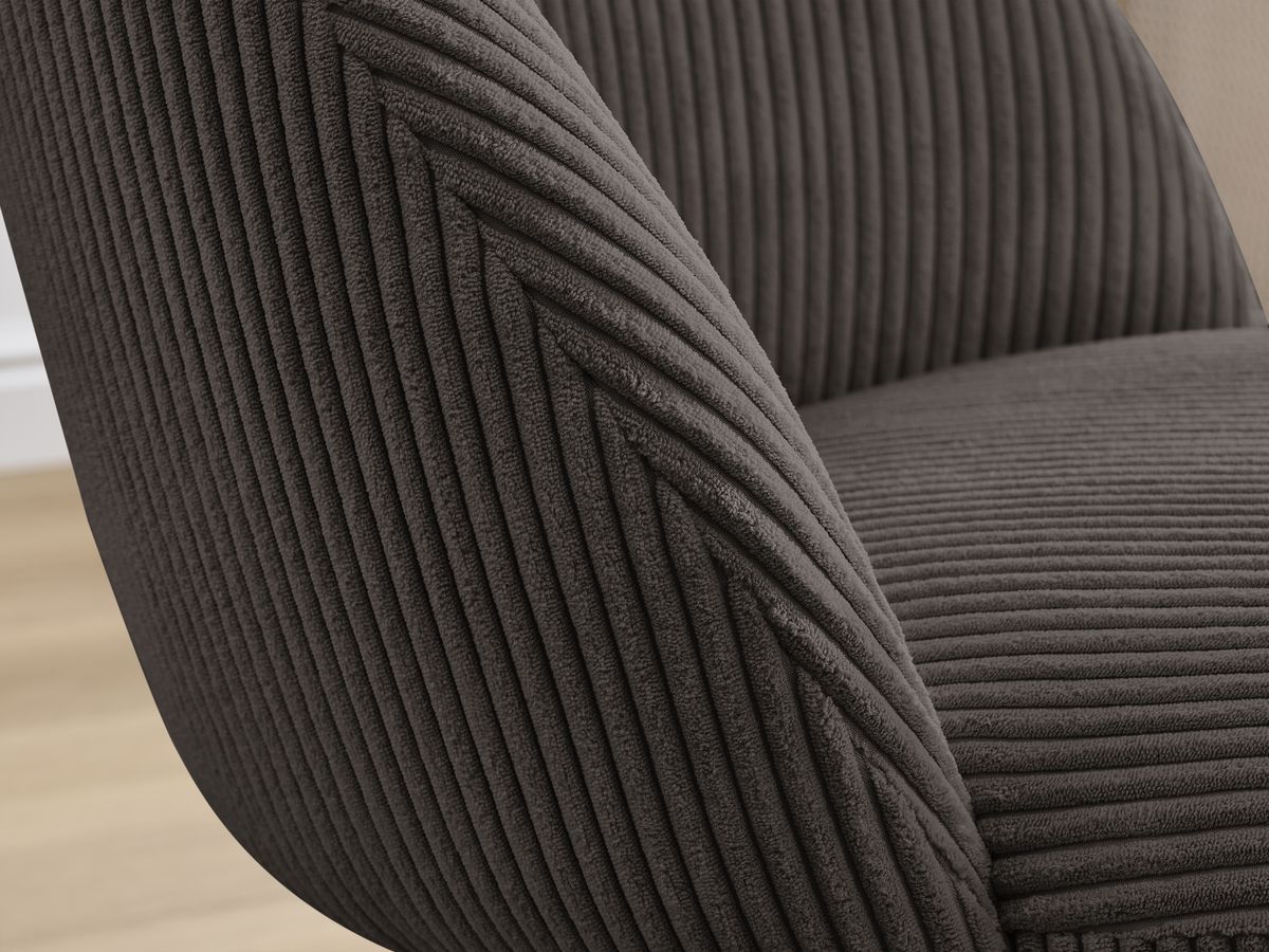 Set LALIE-stoelen in corduroystof en zwarte metalen poten